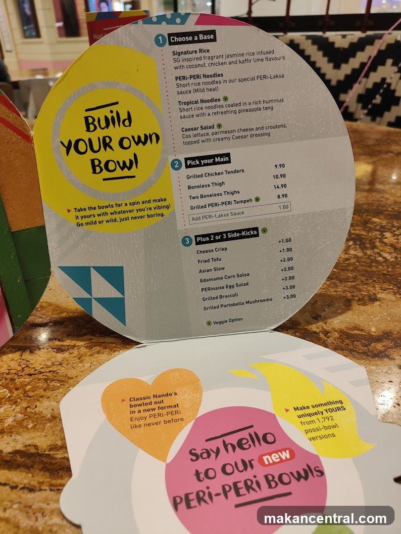 Build Your Own Bowl Menu
