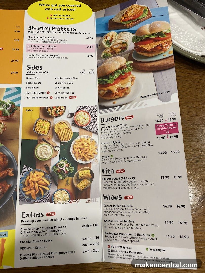 Peri-Peri Menu