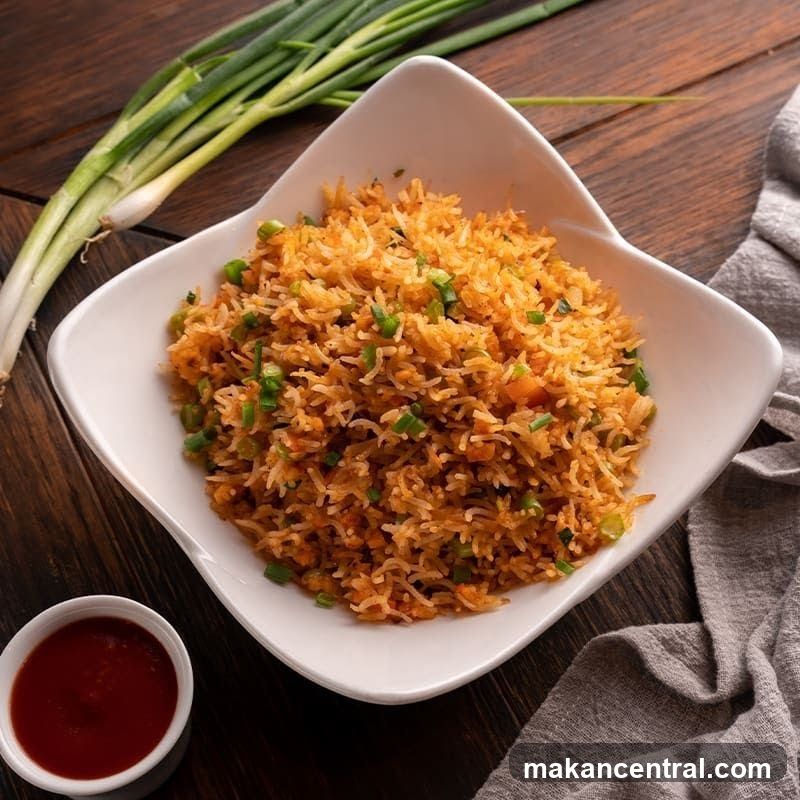 Rice dish with garnish