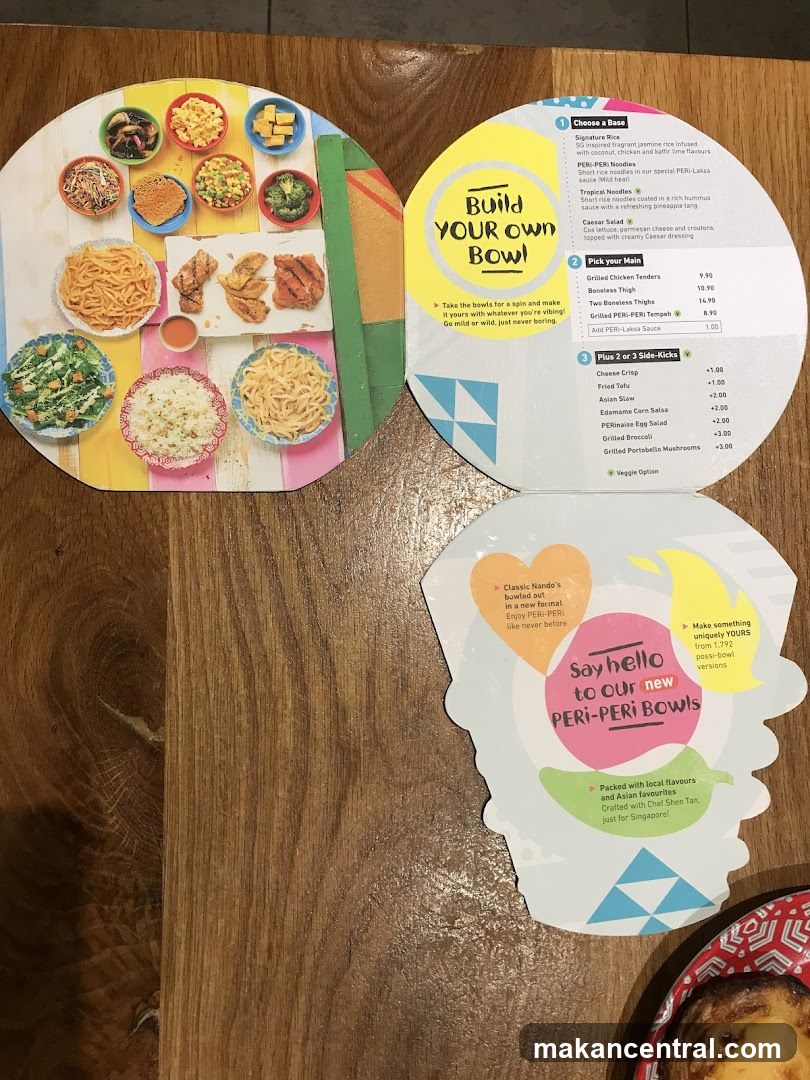 Peri-Peri Bowls Menu Card