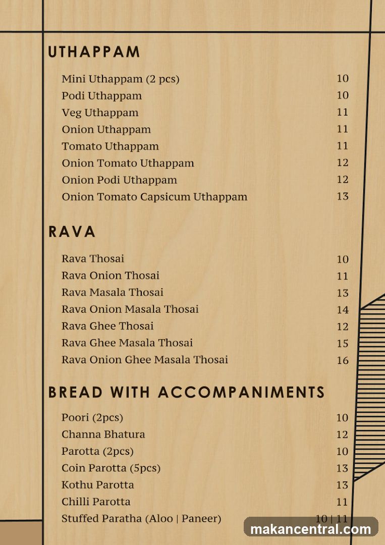 Indian Cuisine Menu