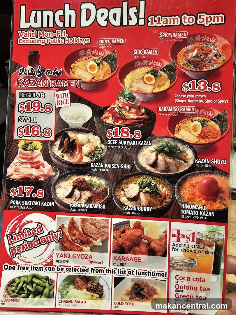 Lunch Deals Menu