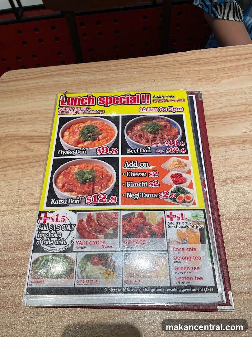 Lunch Special Menu