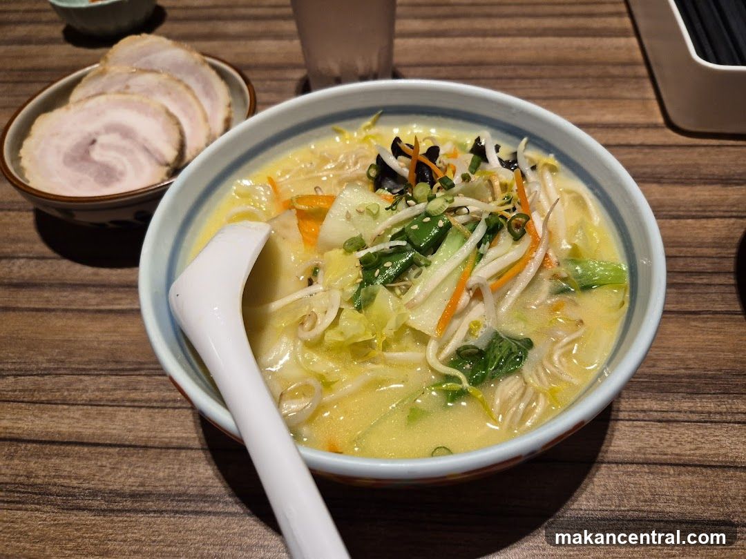 Ramen bowl with side dish