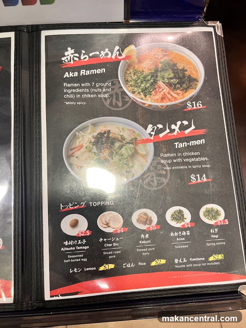 Ramen Menu