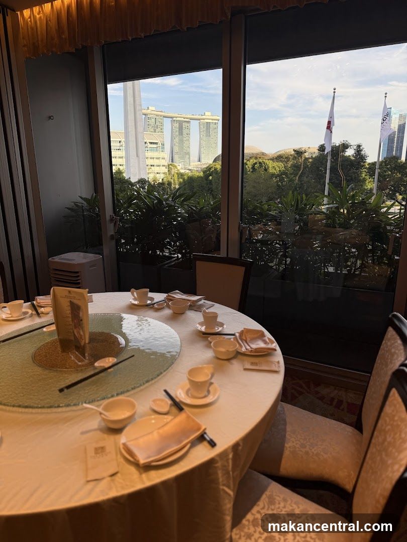 Restaurant Interior with City View