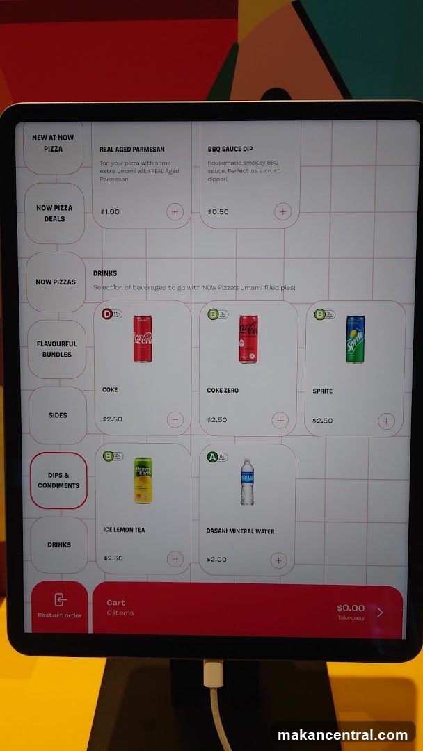 NOW Pizza Menu Display