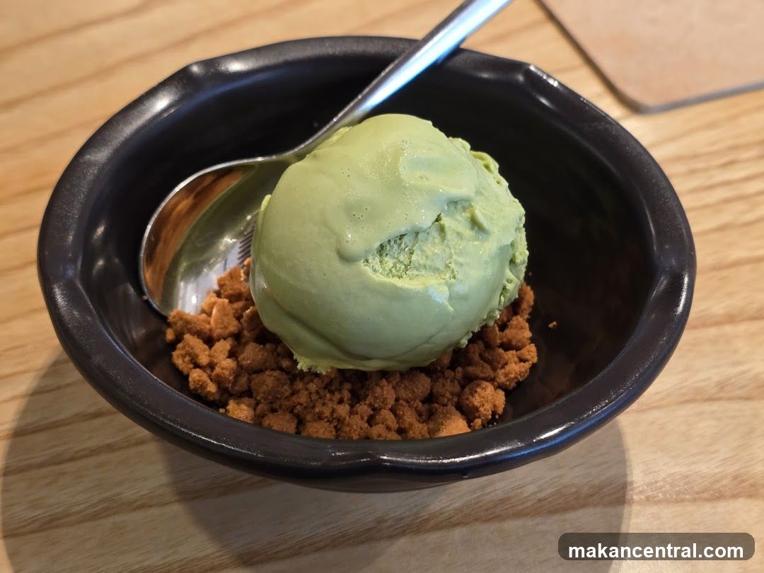 Matcha Ice Cream with Crumb Base