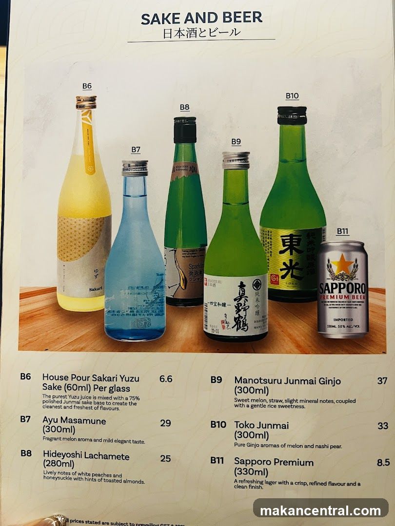 Sake and Beer Menu