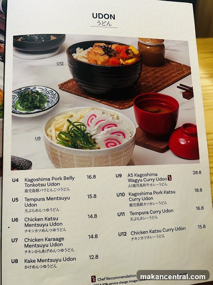 Udon Menu