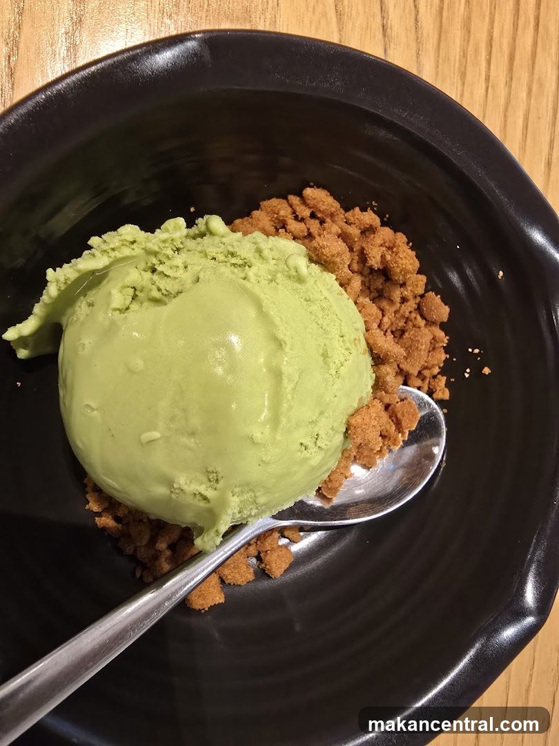 Matcha Ice Cream with Crumb Base