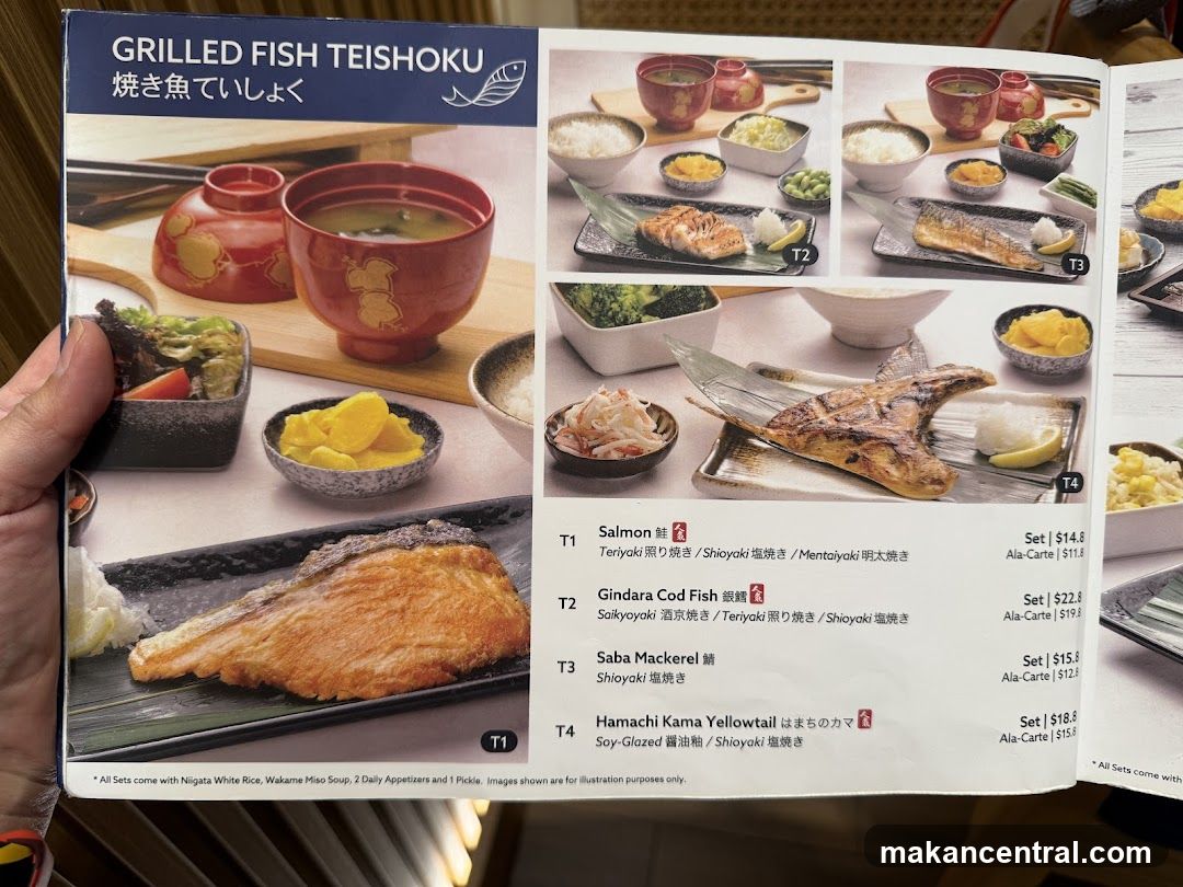 Grilled Fish Teishoku Menu
