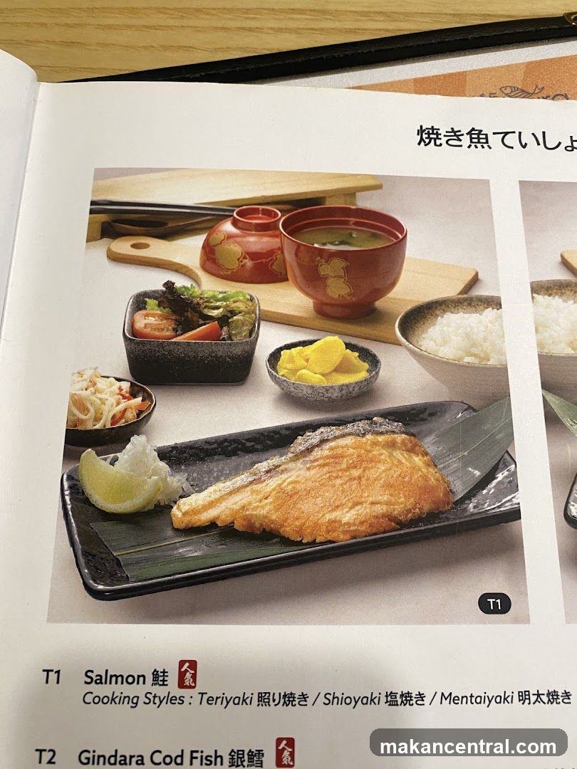 Salmon and Gindara Cod Fish Menu Items