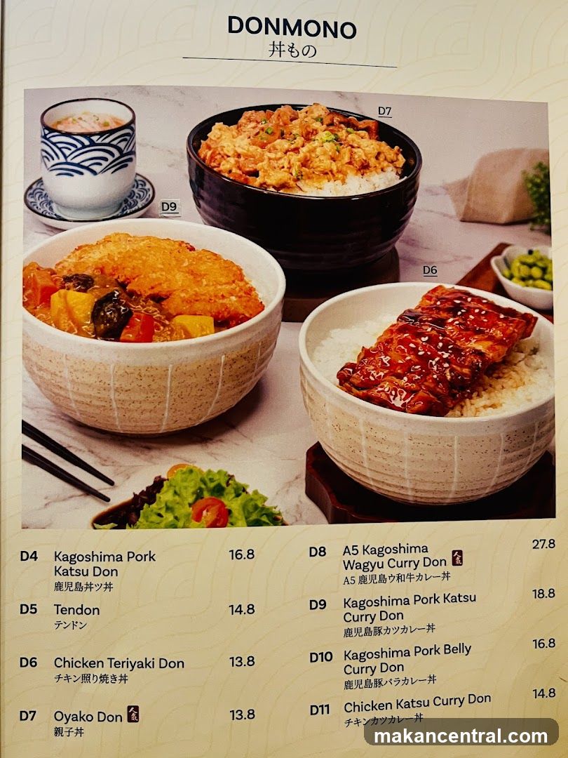 Donmono Menu