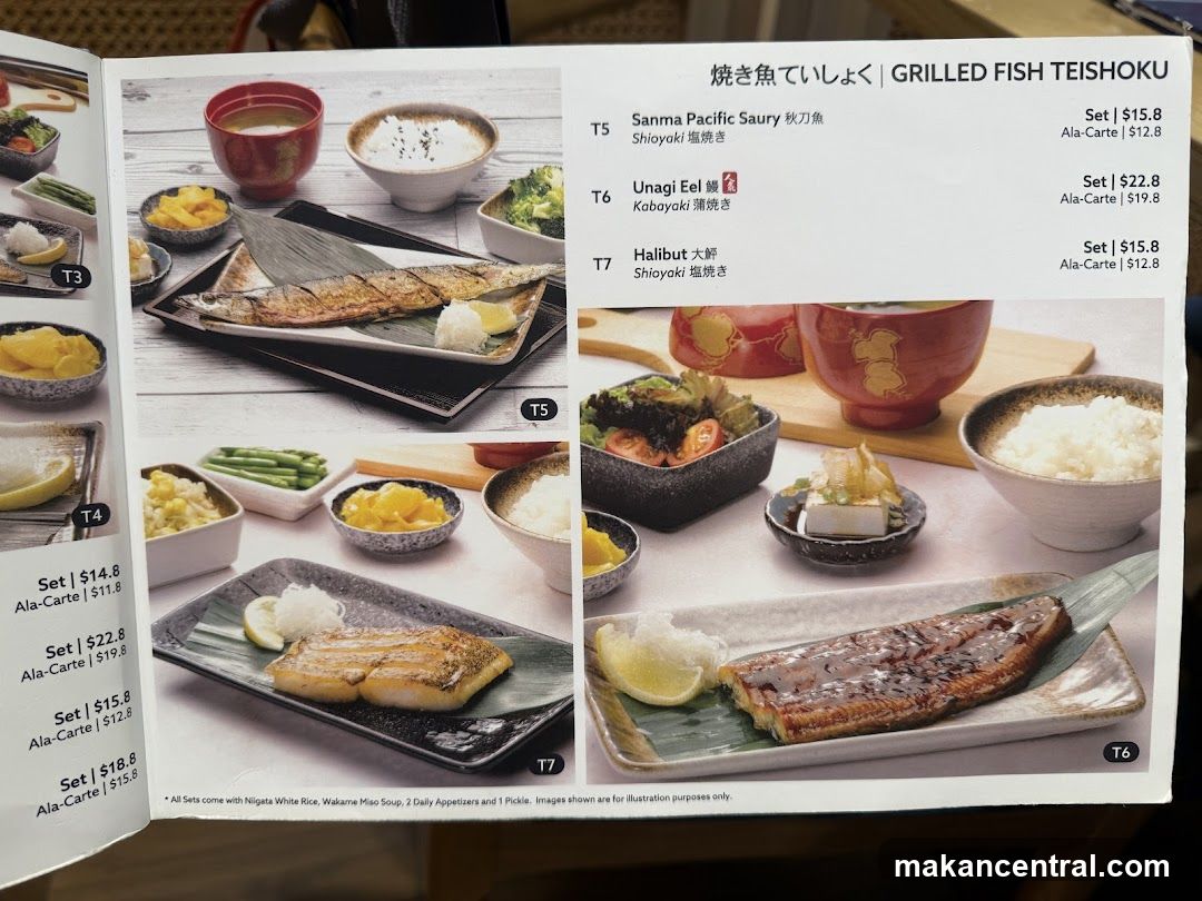 Grilled Fish Teishoku Menu
