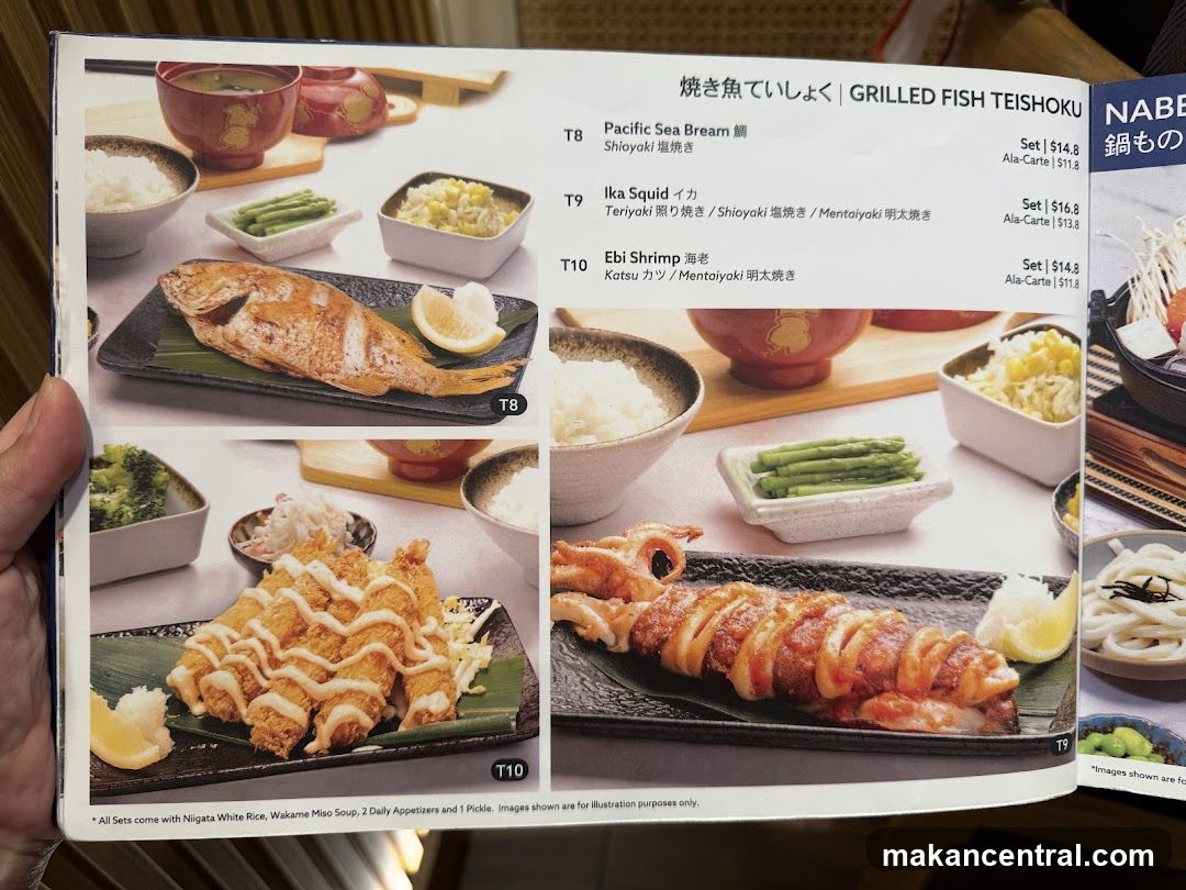 Grilled Fish Teishoku Menu