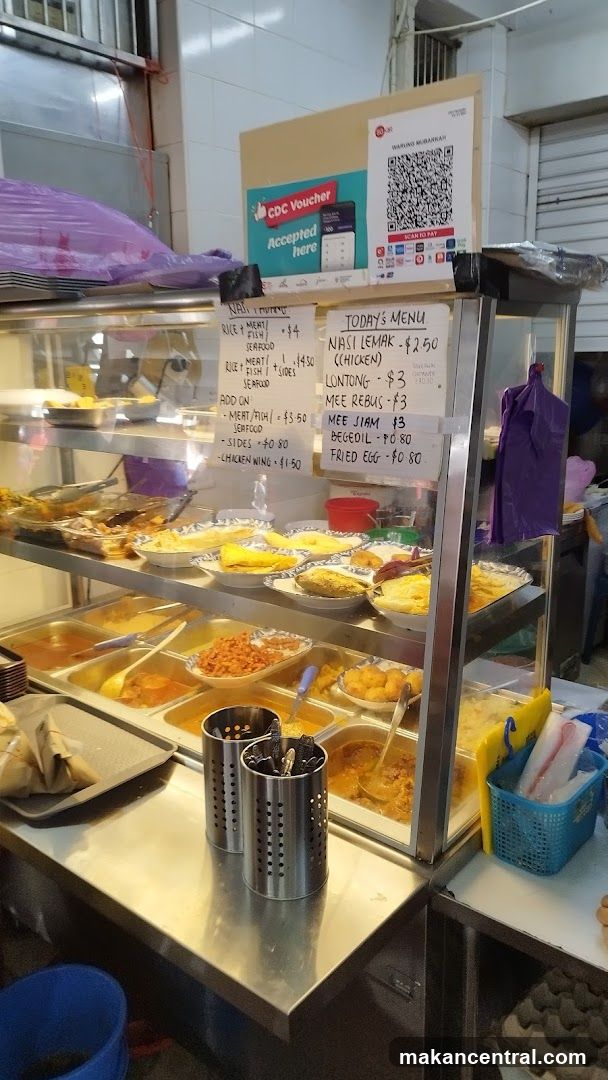 Food stall interior with display counter