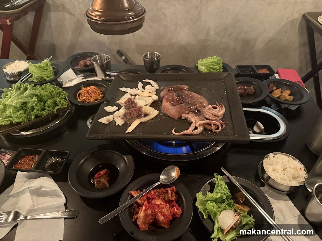 Restaurant Interior with Korean BBQ Setup