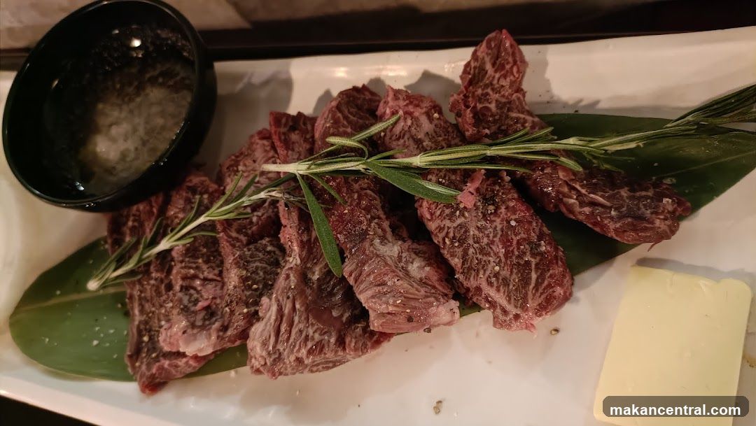 Raw beef dish with rosemary and butter