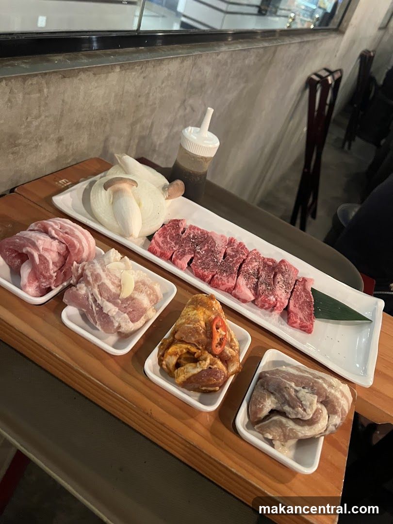 Grilled meat platter at restaurant