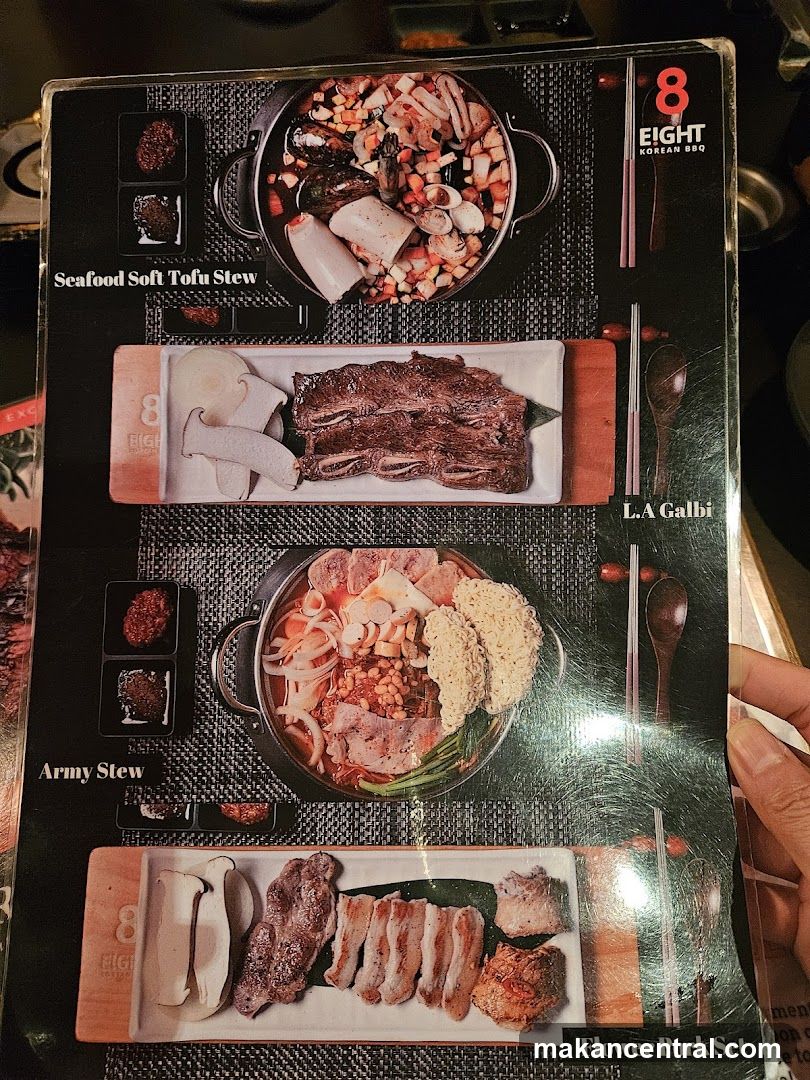 EIGHT KOREAN BBQ Menu