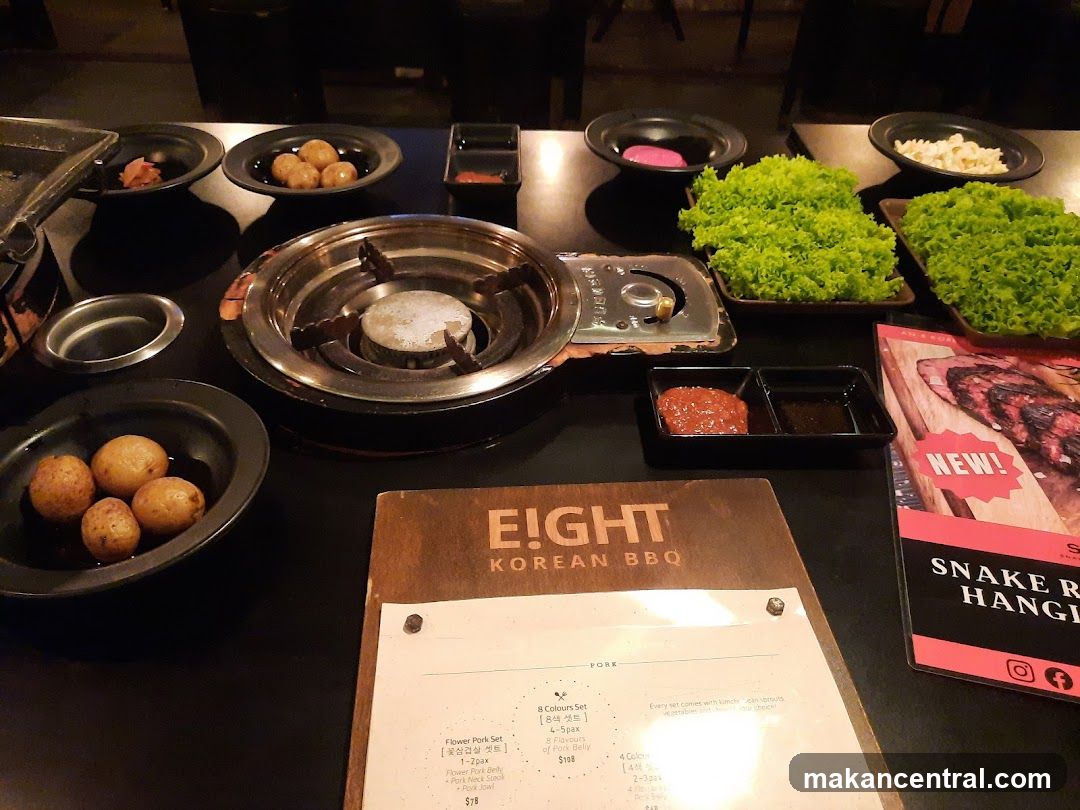 E!GHT Korean BBQ Interior Table Setup