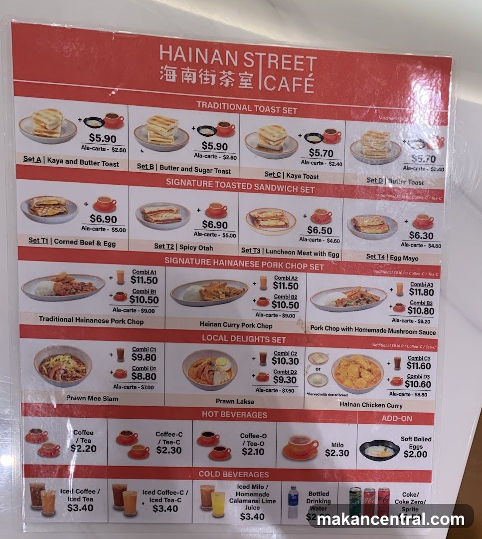 Hainan Street Café Menu