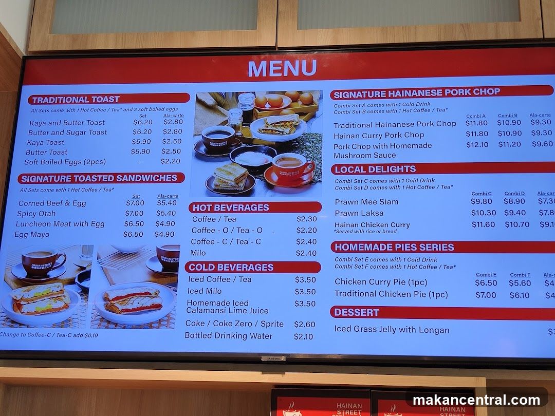 Restaurant Menu Display