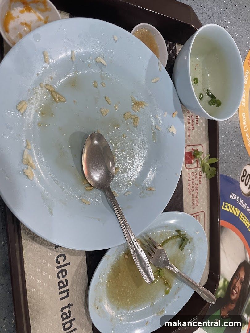 Eaten meal on tray