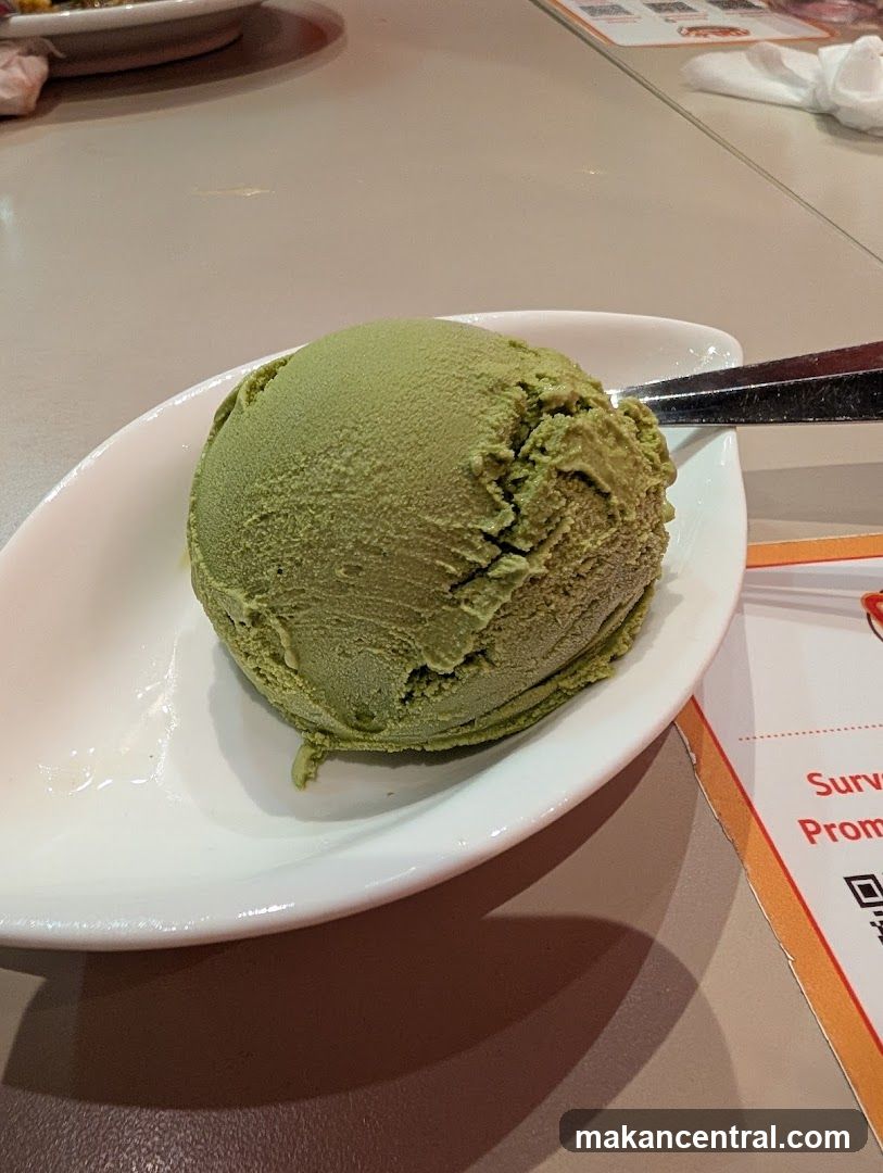 Matcha Ice Cream on Plate