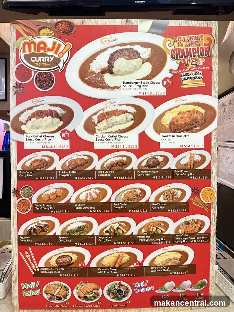 Maji! Curry Menu