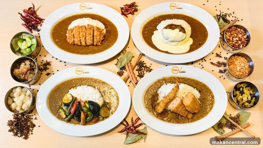 Curry dishes display