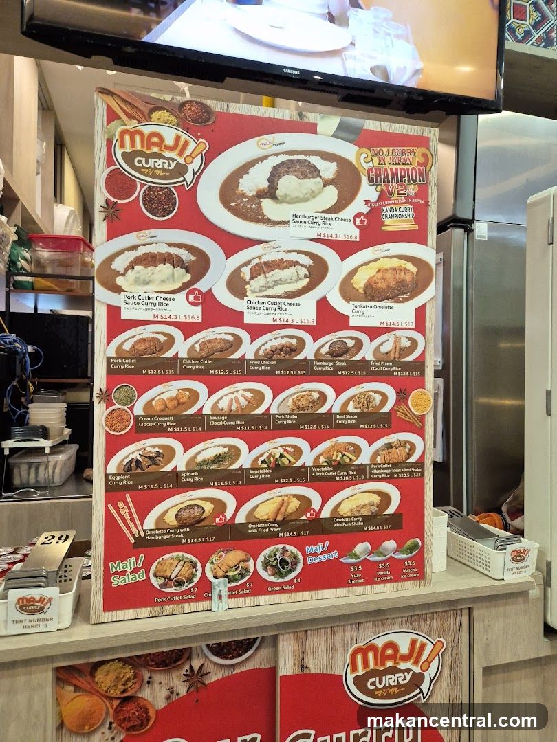 Maji! Curry Menu Board