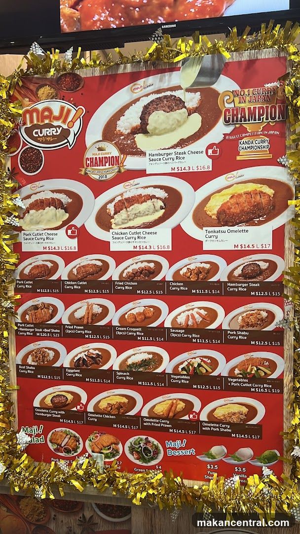 Maji! Curry Menu