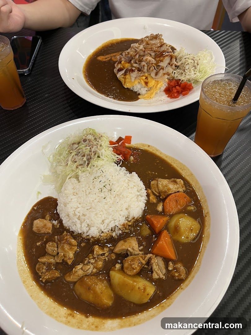 Cafe Interior with Curry Rice Dishes
