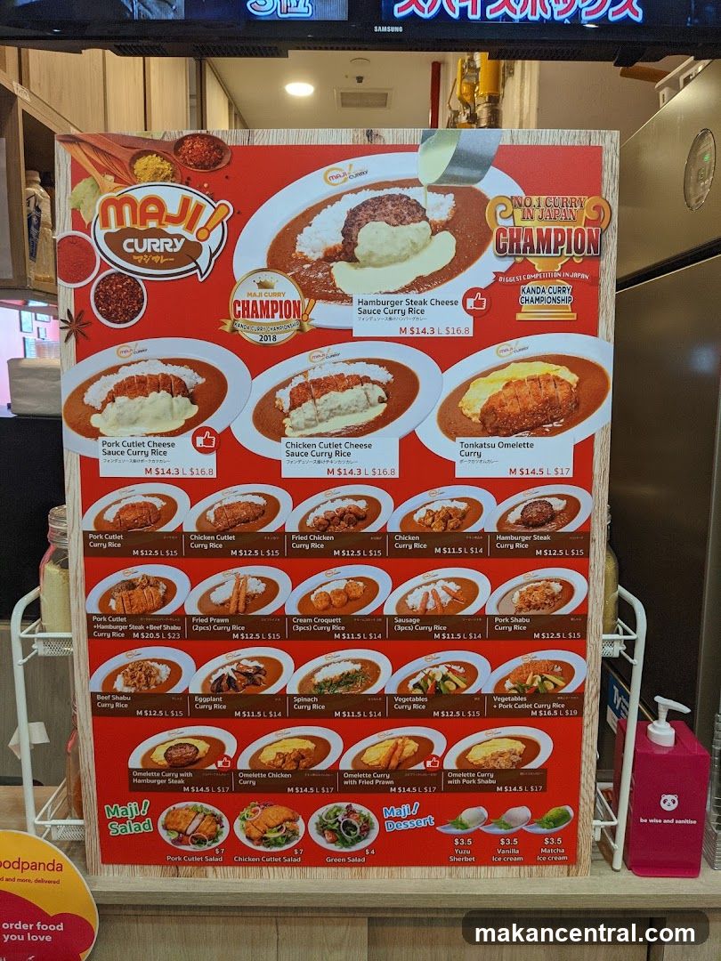 Maji! Curry Menu