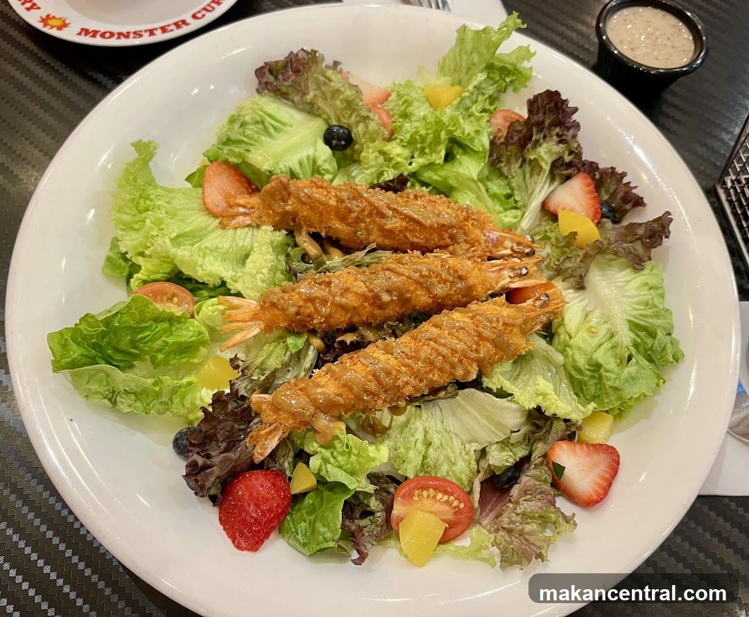 Salad with Fried Shrimp