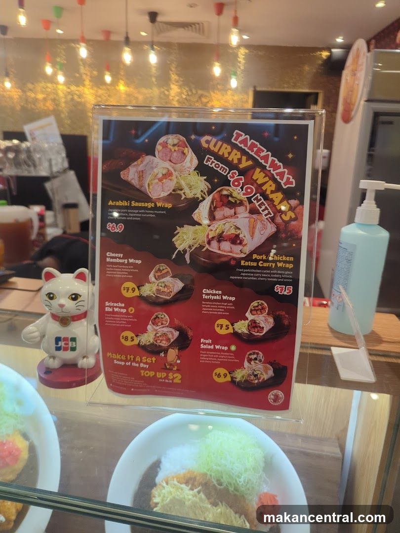 Takeaway Curry Wraps Menu Display
