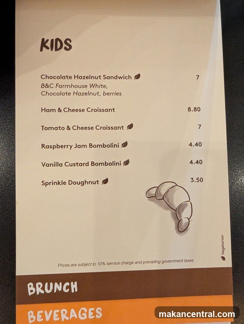 Kids Menu Section
