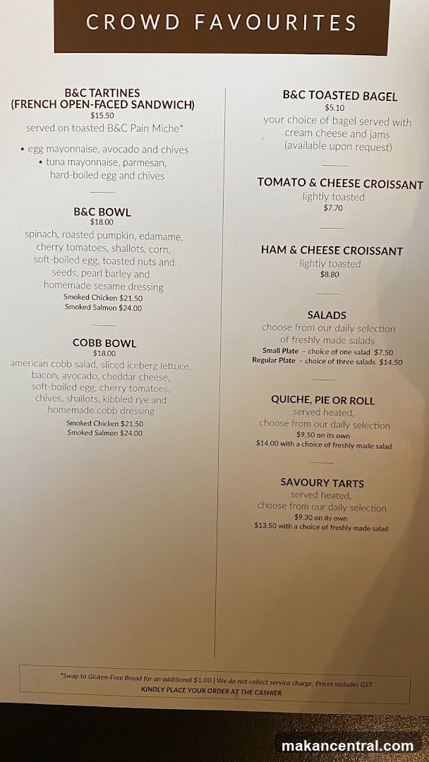 Crowd Favourites Menu