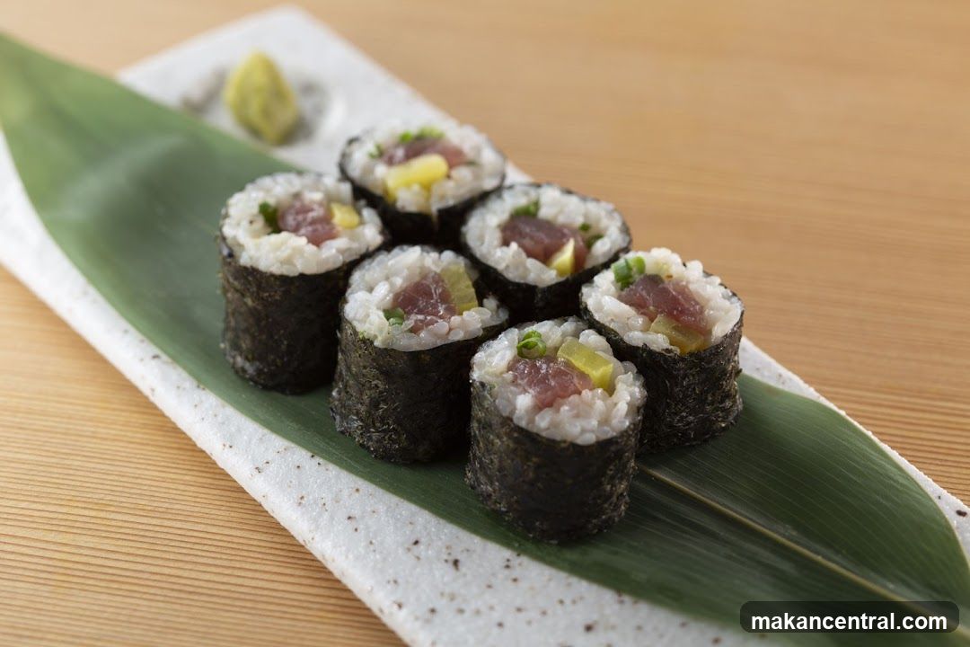 Sushi Rolls on Plate