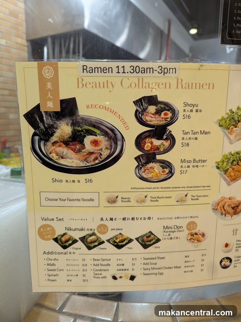 Beauty Collagen Ramen Menu
