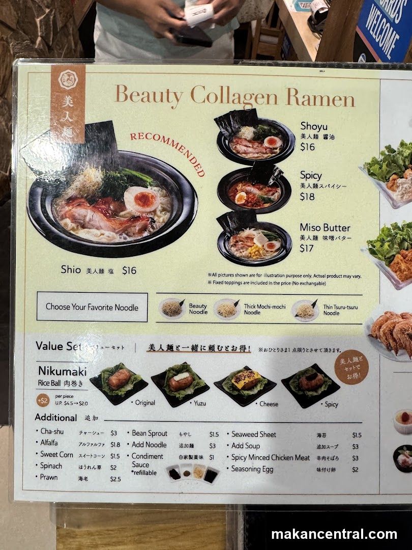 Beauty Collagen Ramen Menu
