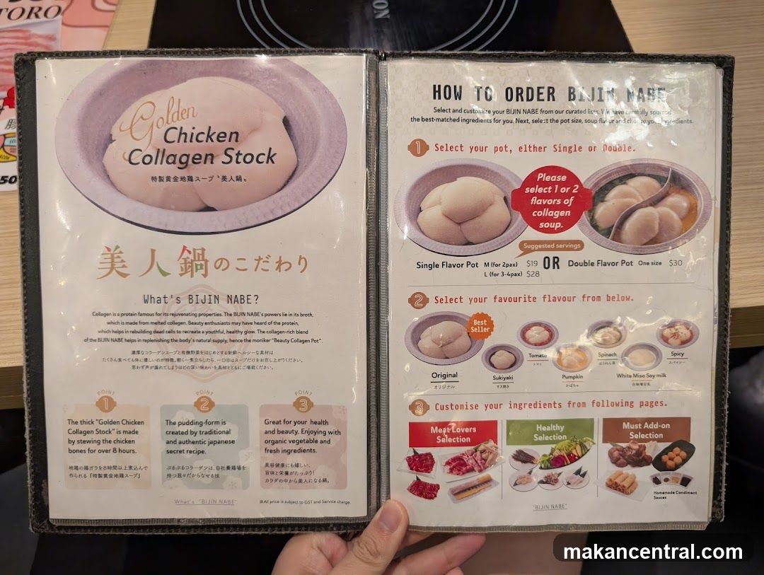 Bijin Nabe Menu
