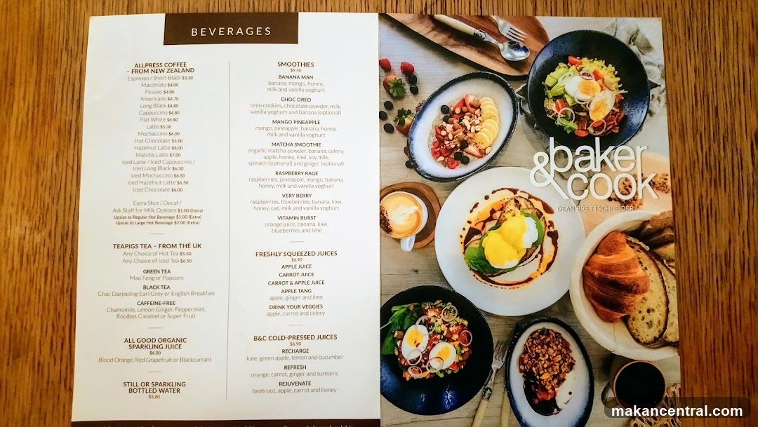 Baker & Cook Menu
