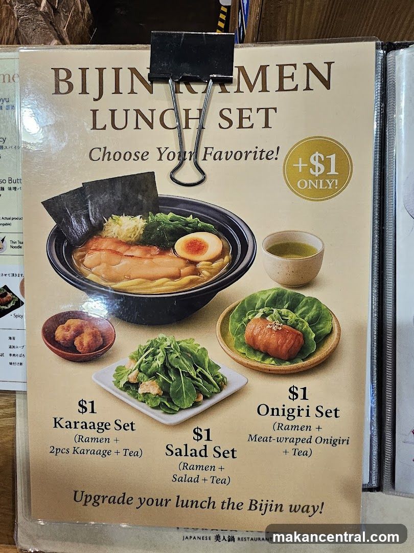 Bijin Ramen Lunch Set Menu