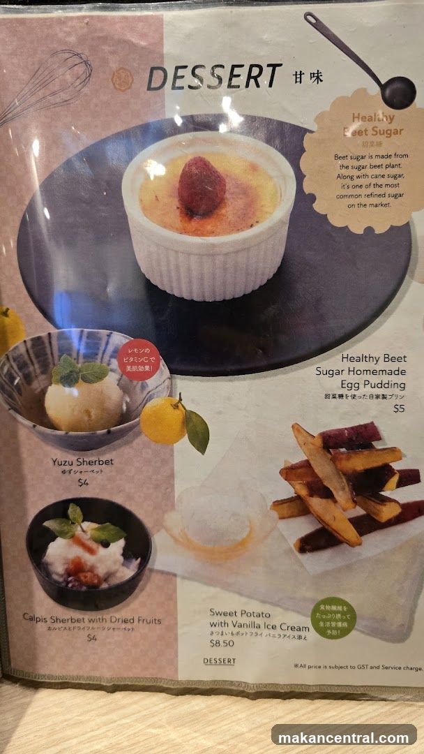 Dessert Menu