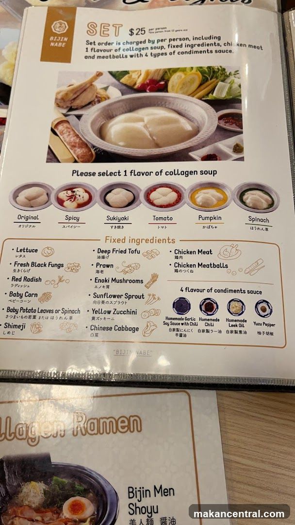 Bijin Nabe Set Menu