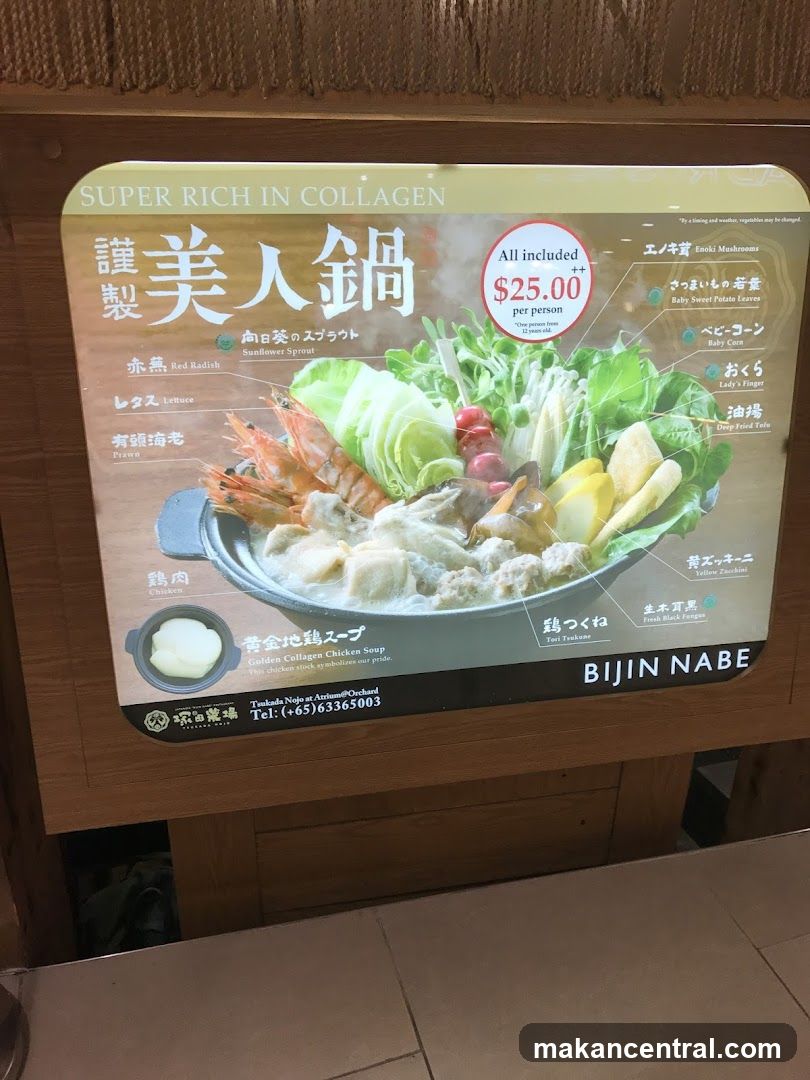 Bijin Nabe Menu Board