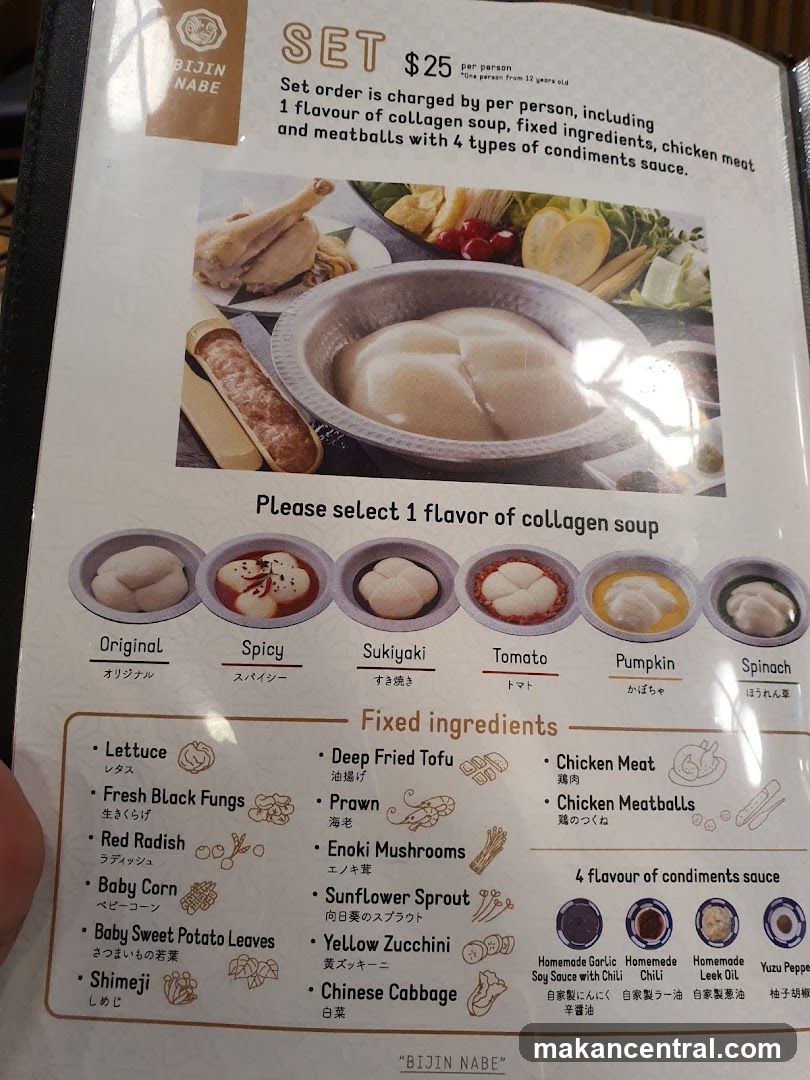 Bijin Nabe Set Menu